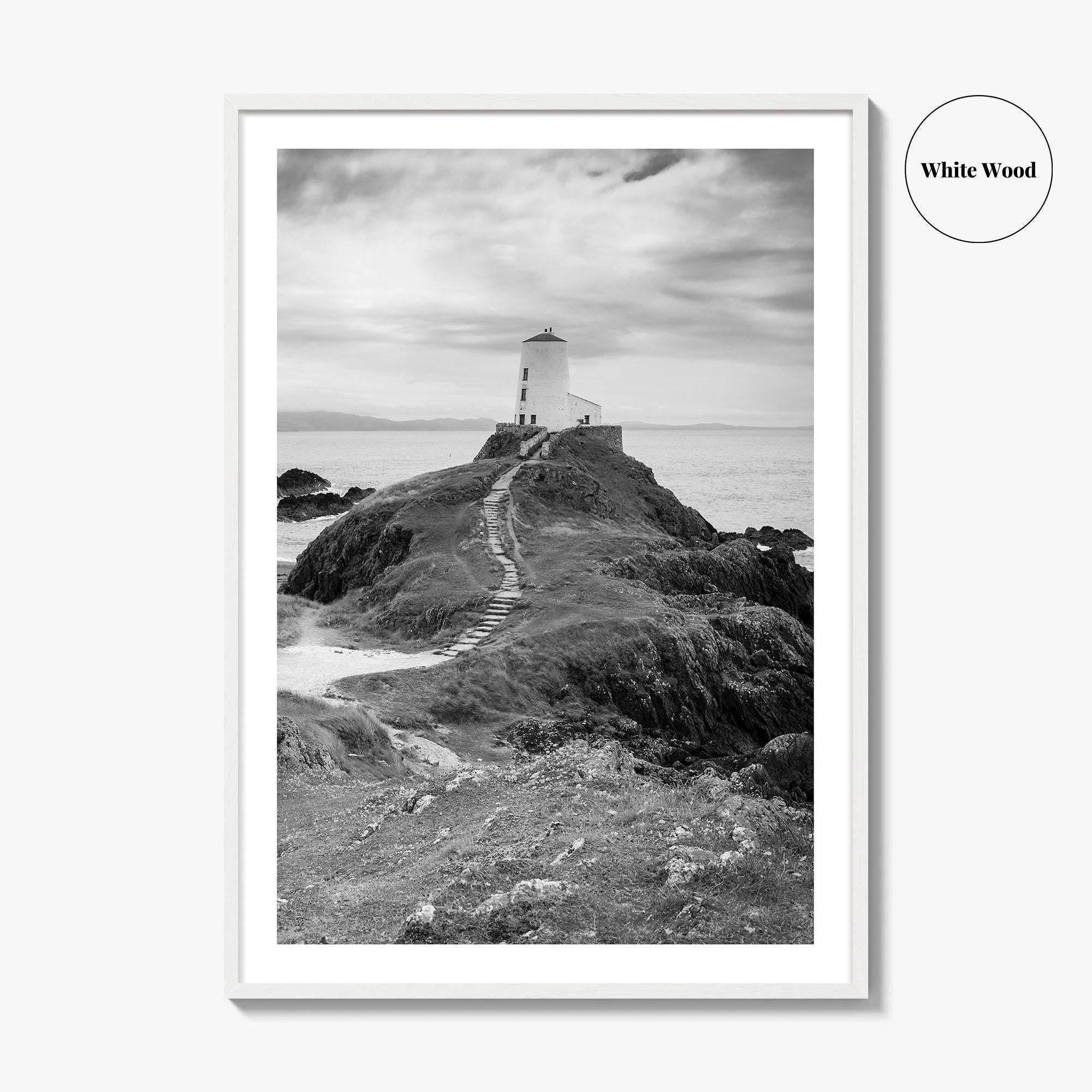 Llanddwyn Island Black and White Fine Art Photo Print, Lighthouse Anglesey Poster