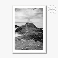 Llanddwyn Island Black and White Fine Art Photo Print, Lighthouse Anglesey Poster