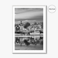Portsmouth Black and White Fine Art Photo Print, Piscataqua River New Hampshire Poster