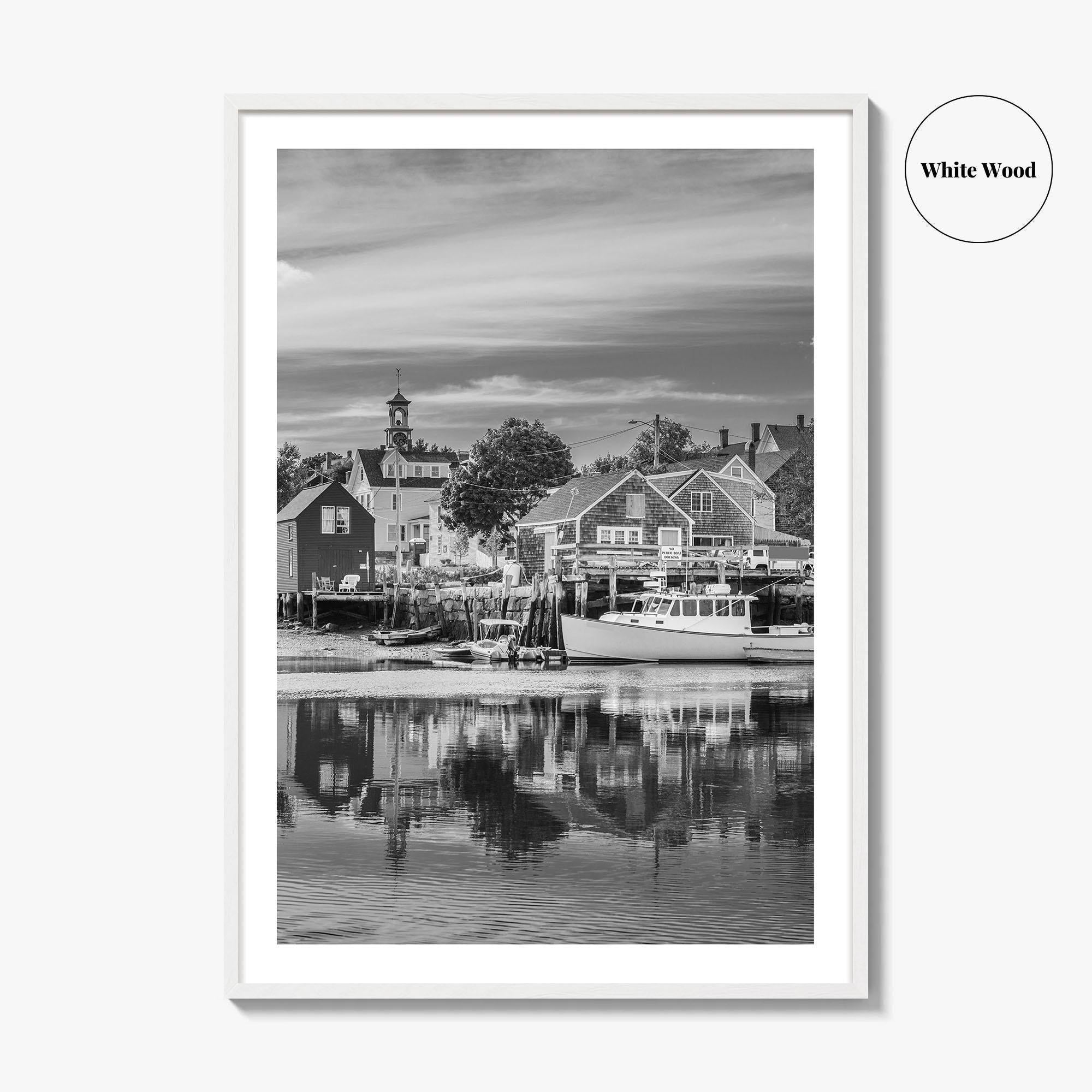 Portsmouth Black and White Fine Art Photo Print, Piscataqua River New Hampshire Poster