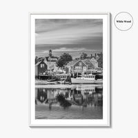 Portsmouth Black and White Fine Art Photo Print, Piscataqua River New Hampshire Poster