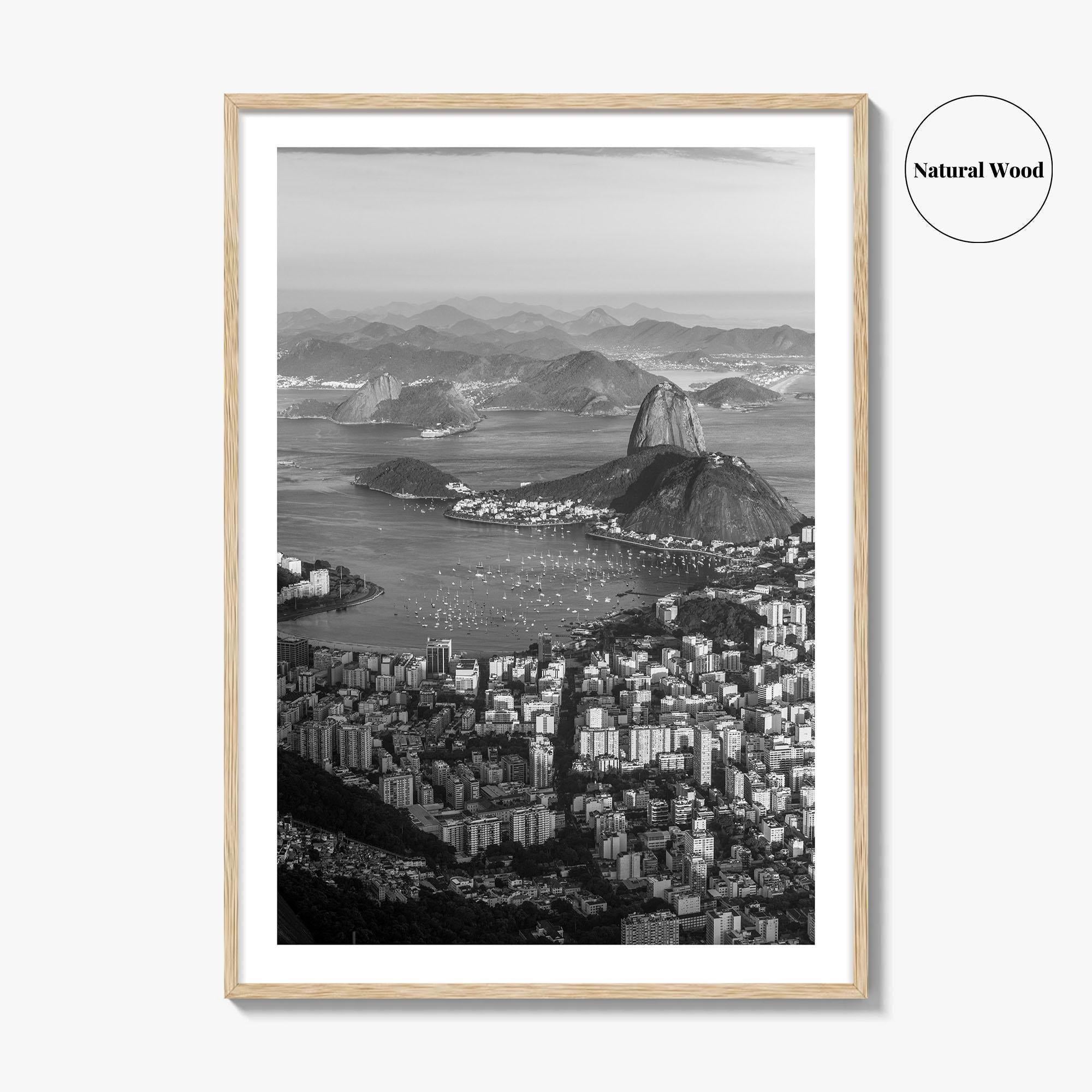 Rio de Janeiro Black and White Fine Art Photo Print, Sugarloaf Mountain, Brazil Poster