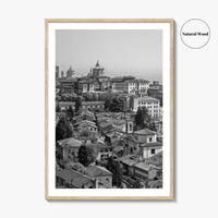 Bergamo Black and White Fine Art Photo Print, Citta Alta, Italy Wall Poster