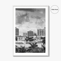 Sarasota Skyline Black and White Fine Art Photo Print, Florida Wall Decor, USA Poster