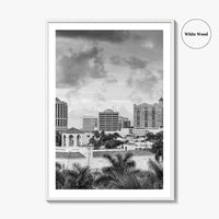 Sarasota Skyline Black and White Fine Art Photo Print, Florida Wall Decor, USA Poster