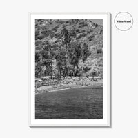 Santa Catalina Island Black and White Fine Art Photo Print, Avalon Bay California Poster