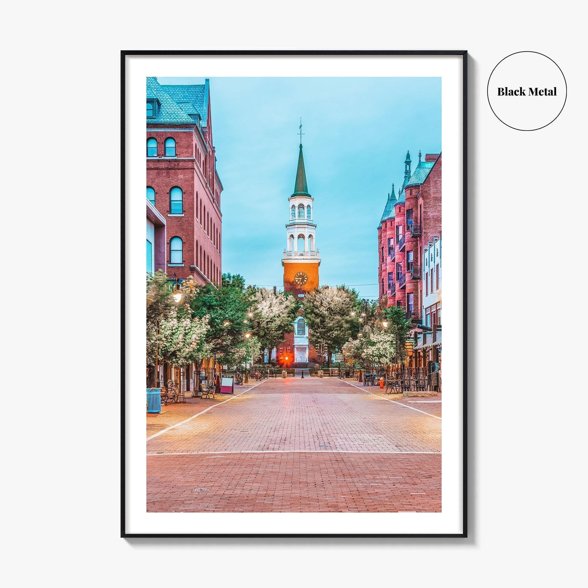 Burlington Vermont Fine Art Photo Print, Church Street Marketplace, USA Poster