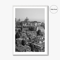 Bergamo Black and White Fine Art Photo Print, Citta Alta, Italy Wall Poster