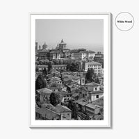 Bergamo Black and White Fine Art Photo Print, Citta Alta, Italy Wall Poster