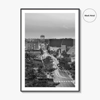 Columbia Missouri Skyline Black and White Fine Art Photo Print, Downtown, USA Poster