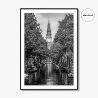 Amsterdam Black and White Fine Art Photo Print, Canals, Netherlands Holland Wall Decor Poster