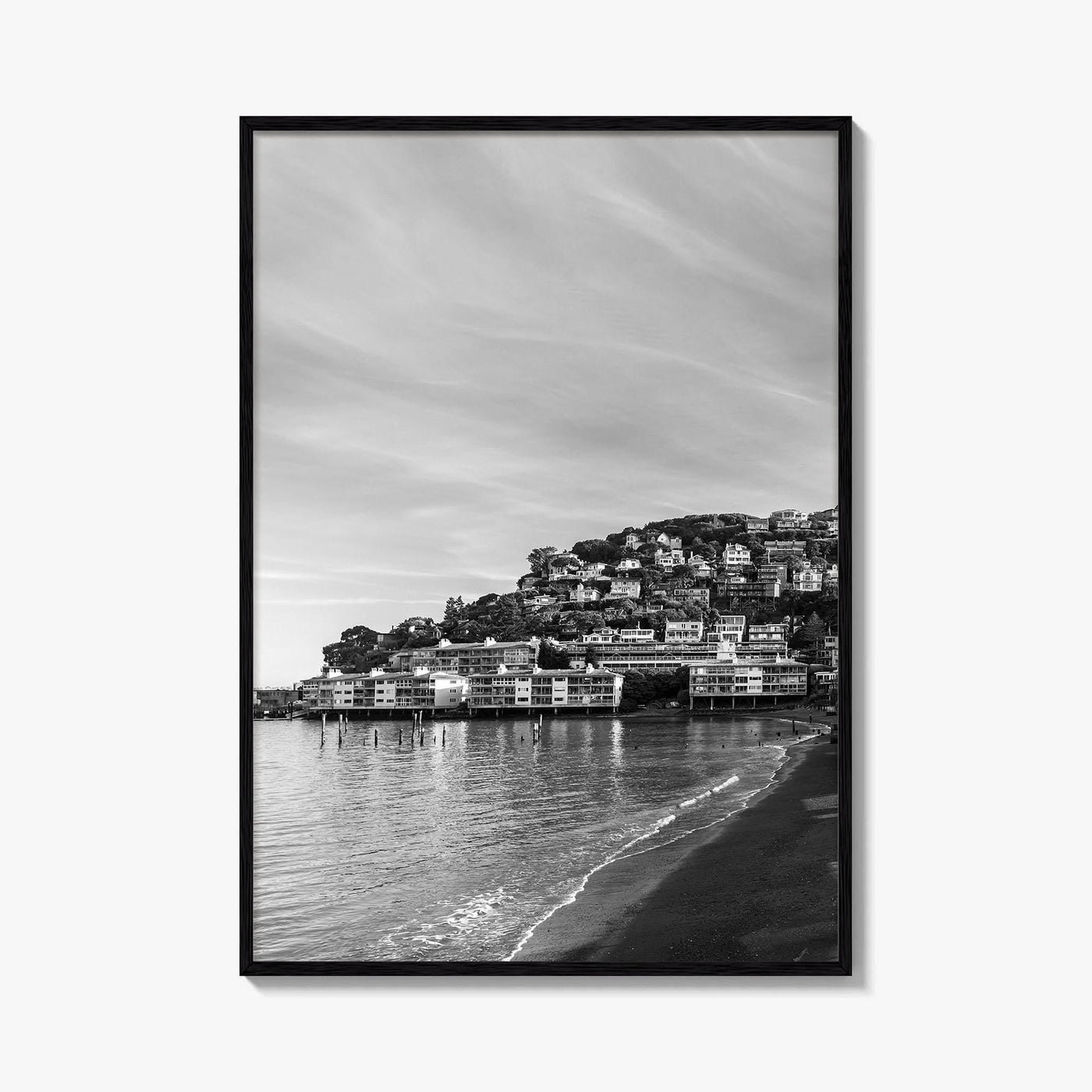Sausalito Black and White Fine Art Photo Print, San Francisco, California, USA Poster