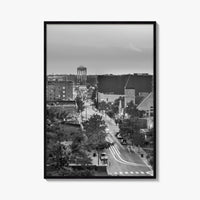 Columbia Missouri Skyline Black and White Fine Art Photo Print, Downtown, USA Poster