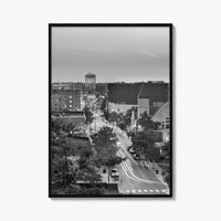Columbia Missouri Skyline Black and White Fine Art Photo Print, Downtown, USA Poster