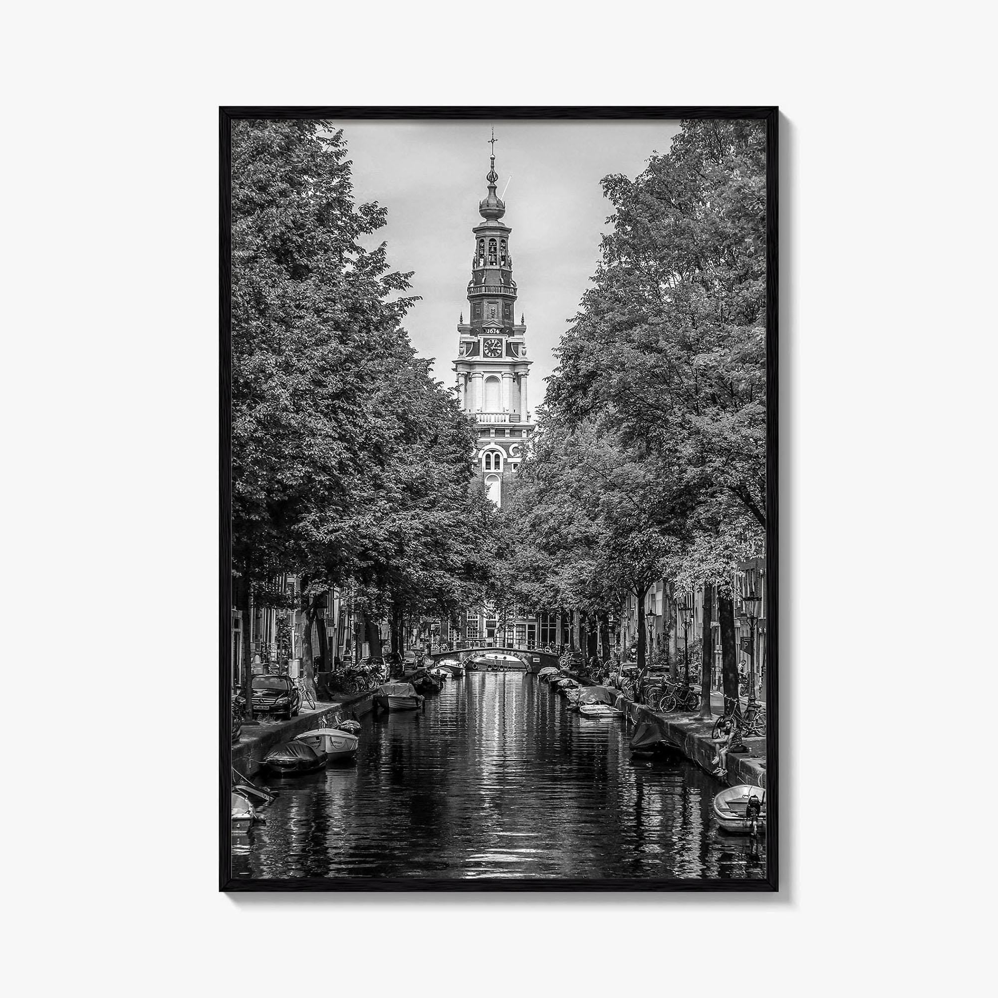 Amsterdam Black and White Fine Art Photo Print, Canals, Netherlands Holland Wall Decor Poster