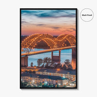 Memphis Fine Art Photo Print, Tennessee USA, Hernando de Soto Bridge, Wall Decor Poster