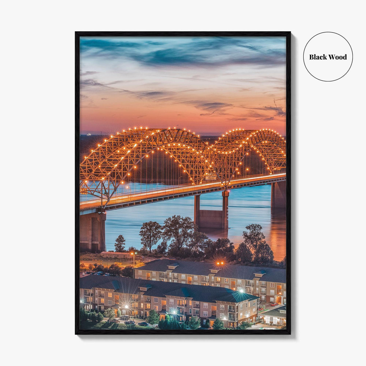 Memphis Fine Art Photo Print, Tennessee USA, Hernando de Soto Bridge, Wall Decor Poster