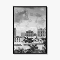 Sarasota Skyline Black and White Fine Art Photo Print, Florida Wall Decor, USA Poster