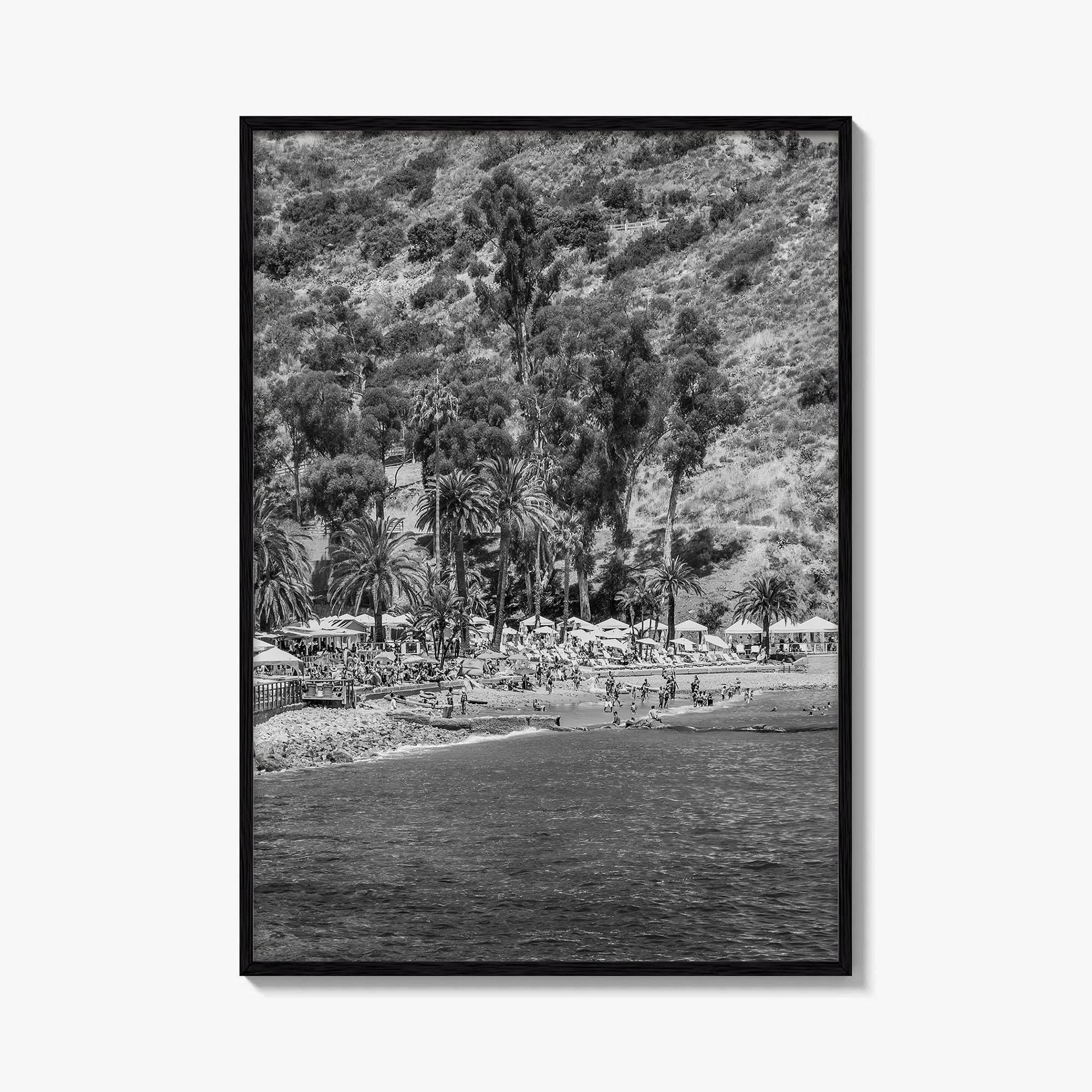 Santa Catalina Island Black and White Fine Art Photo Print, Avalon Bay California Poster