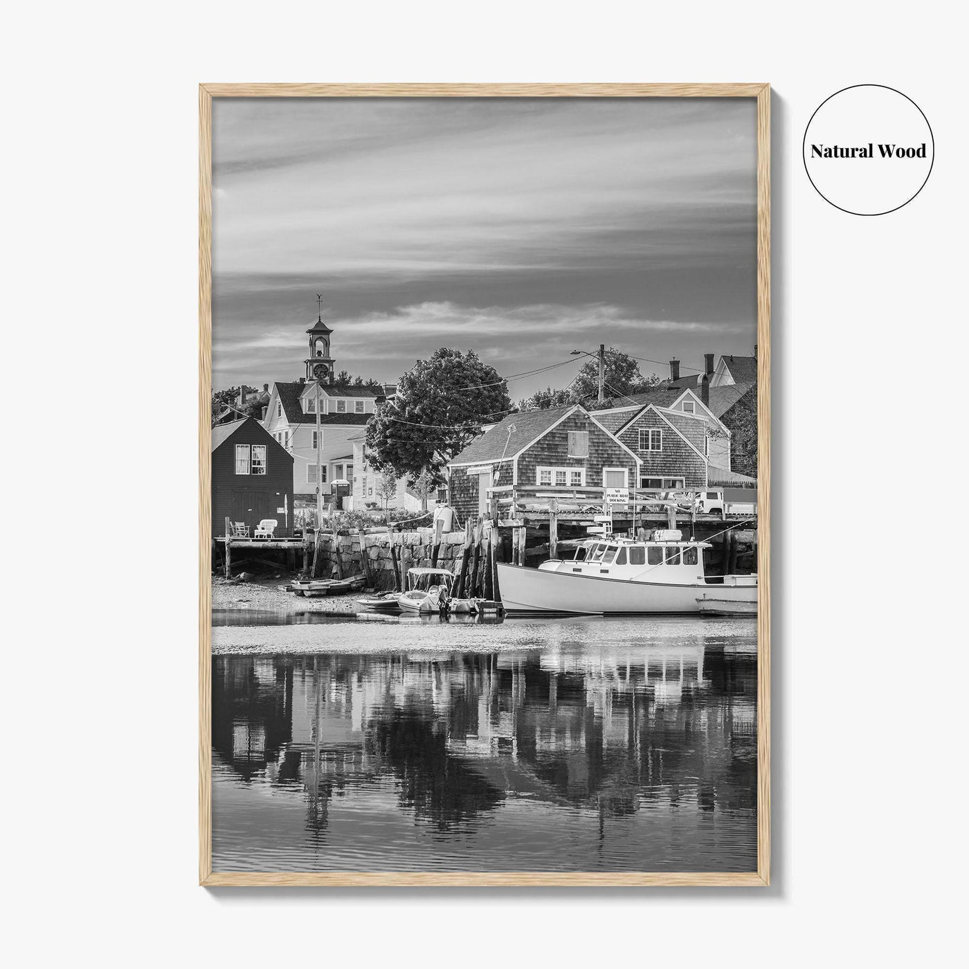 Portsmouth Black and White Fine Art Photo Print, Piscataqua River New Hampshire Poster
