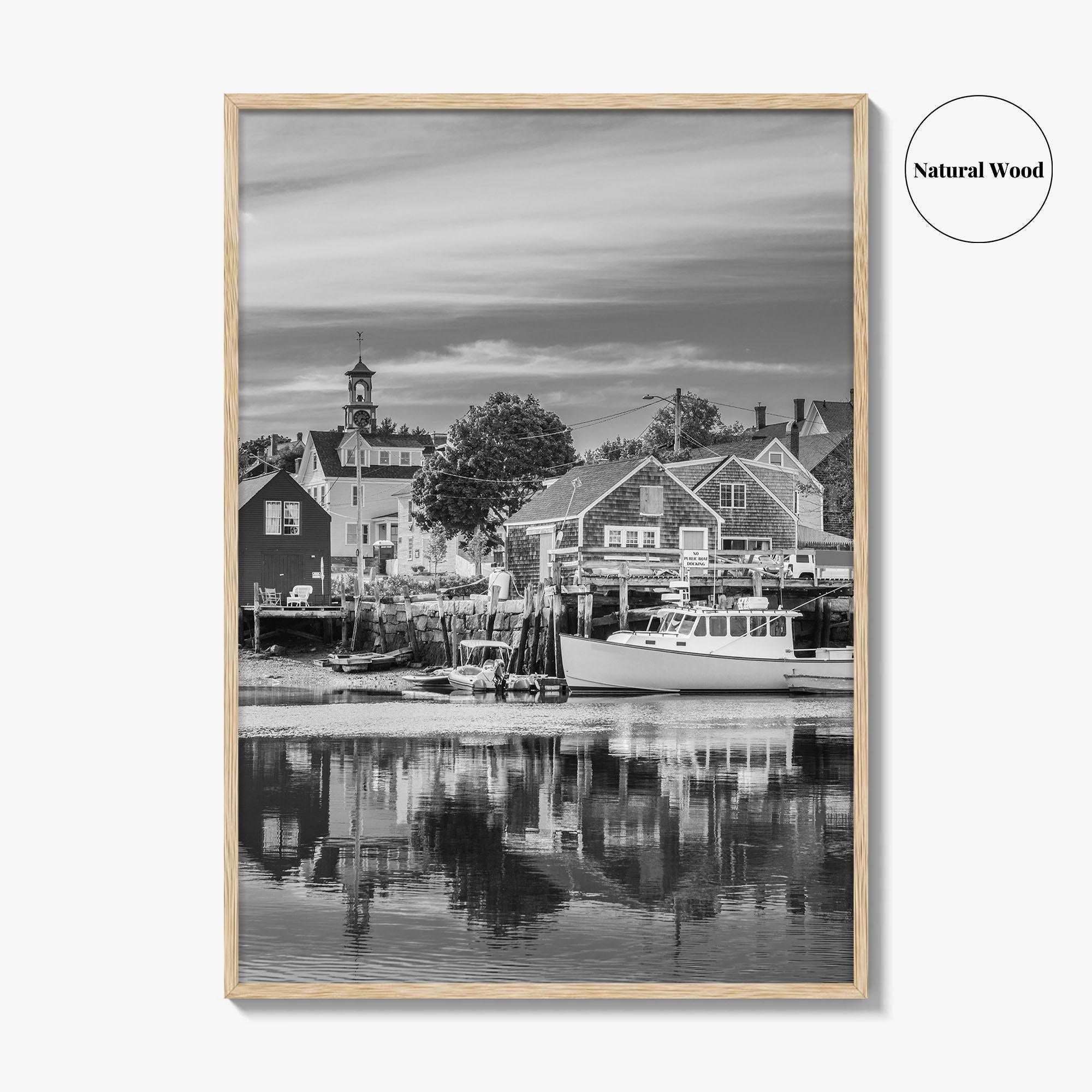 Portsmouth Black and White Fine Art Photo Print, Piscataqua River New Hampshire Poster