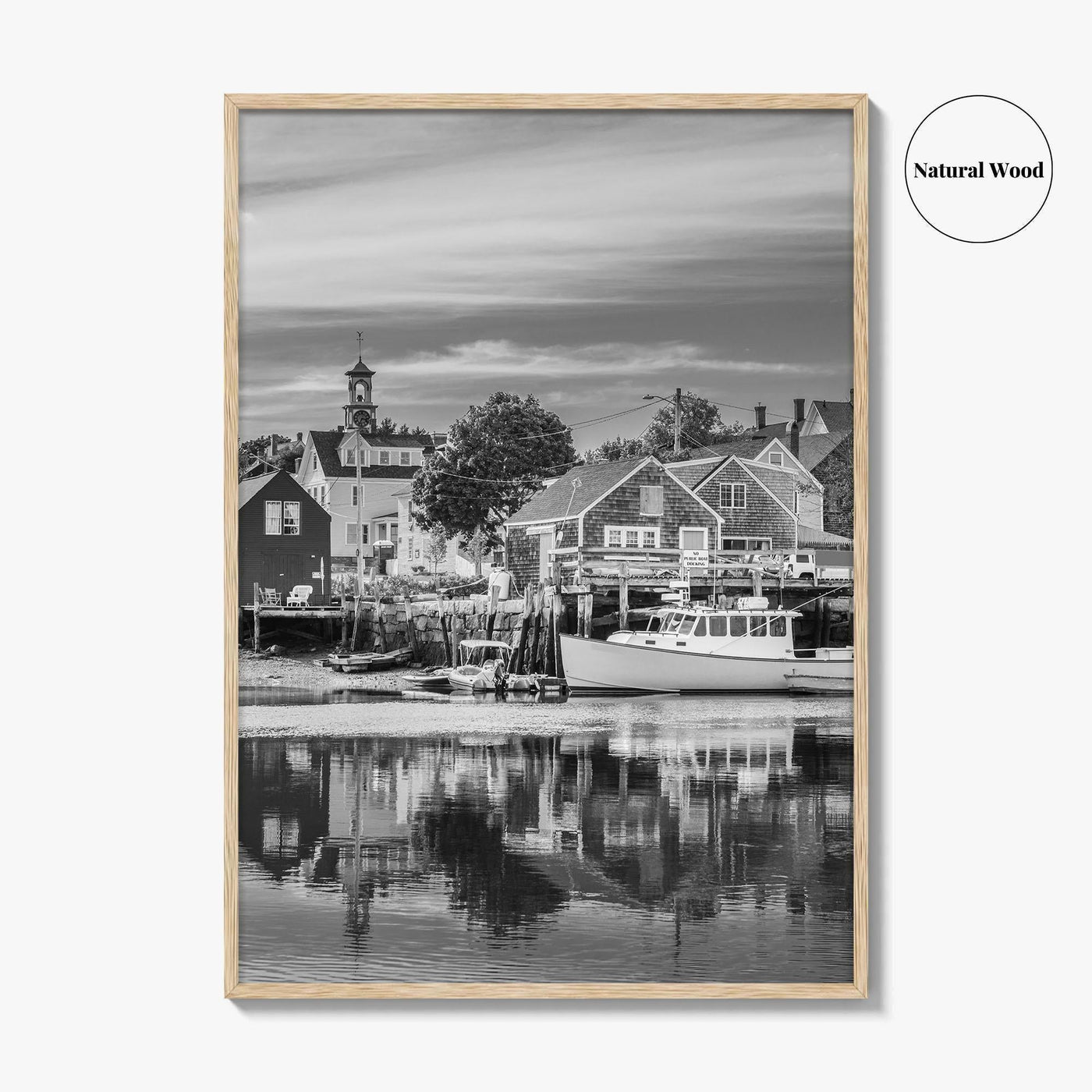 Portsmouth Black and White Fine Art Photo Print, Piscataqua River New Hampshire Poster