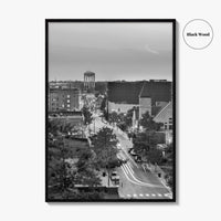 Columbia Missouri Skyline Black and White Fine Art Photo Print, Downtown, USA Poster