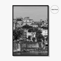Old San Juan Black and White Fine Art Photo Print, Puerto Rico Cityscape Poster