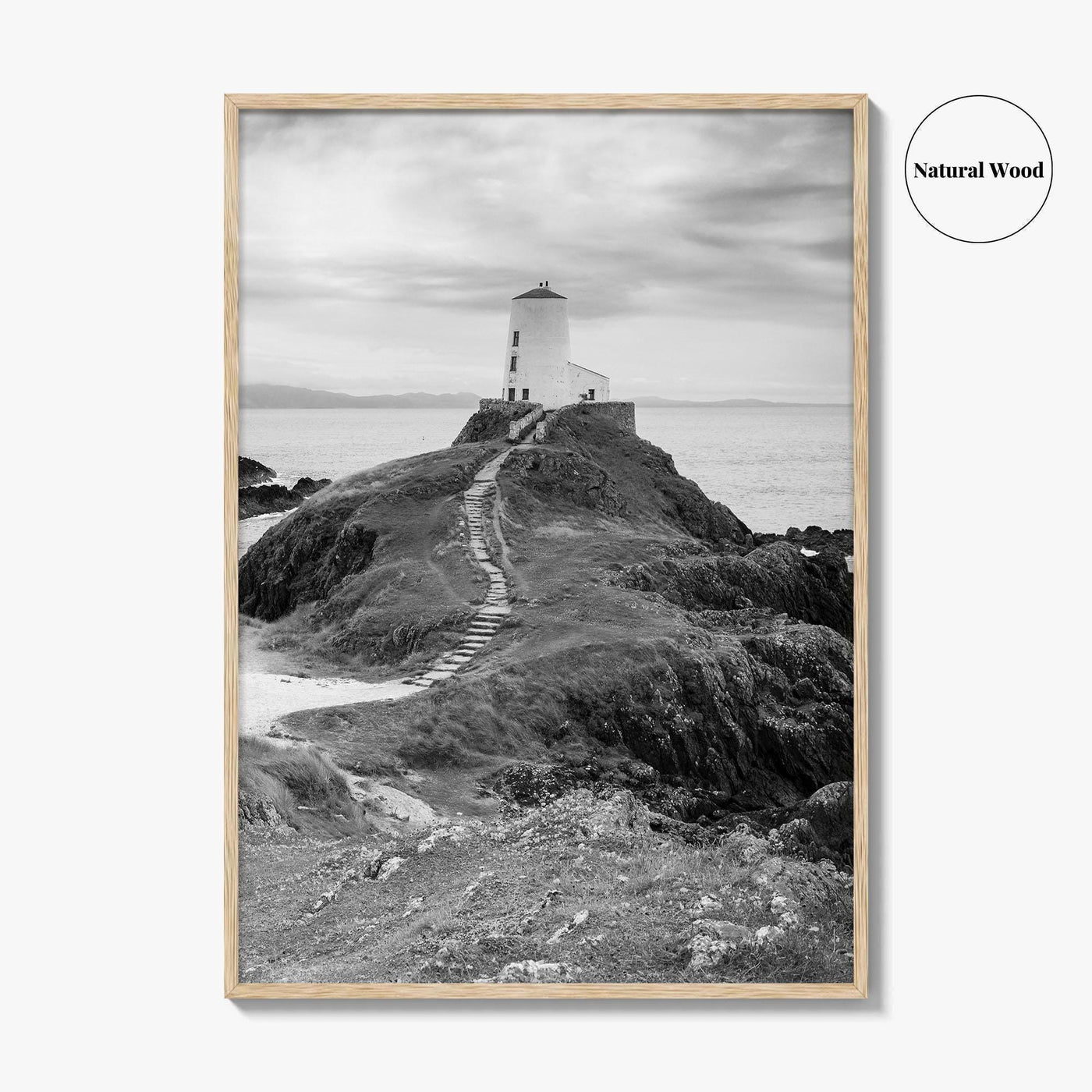 Llanddwyn Island Black and White Fine Art Photo Print, Lighthouse Anglesey Poster