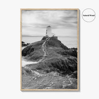 Llanddwyn Island Black and White Fine Art Photo Print, Lighthouse Anglesey Poster