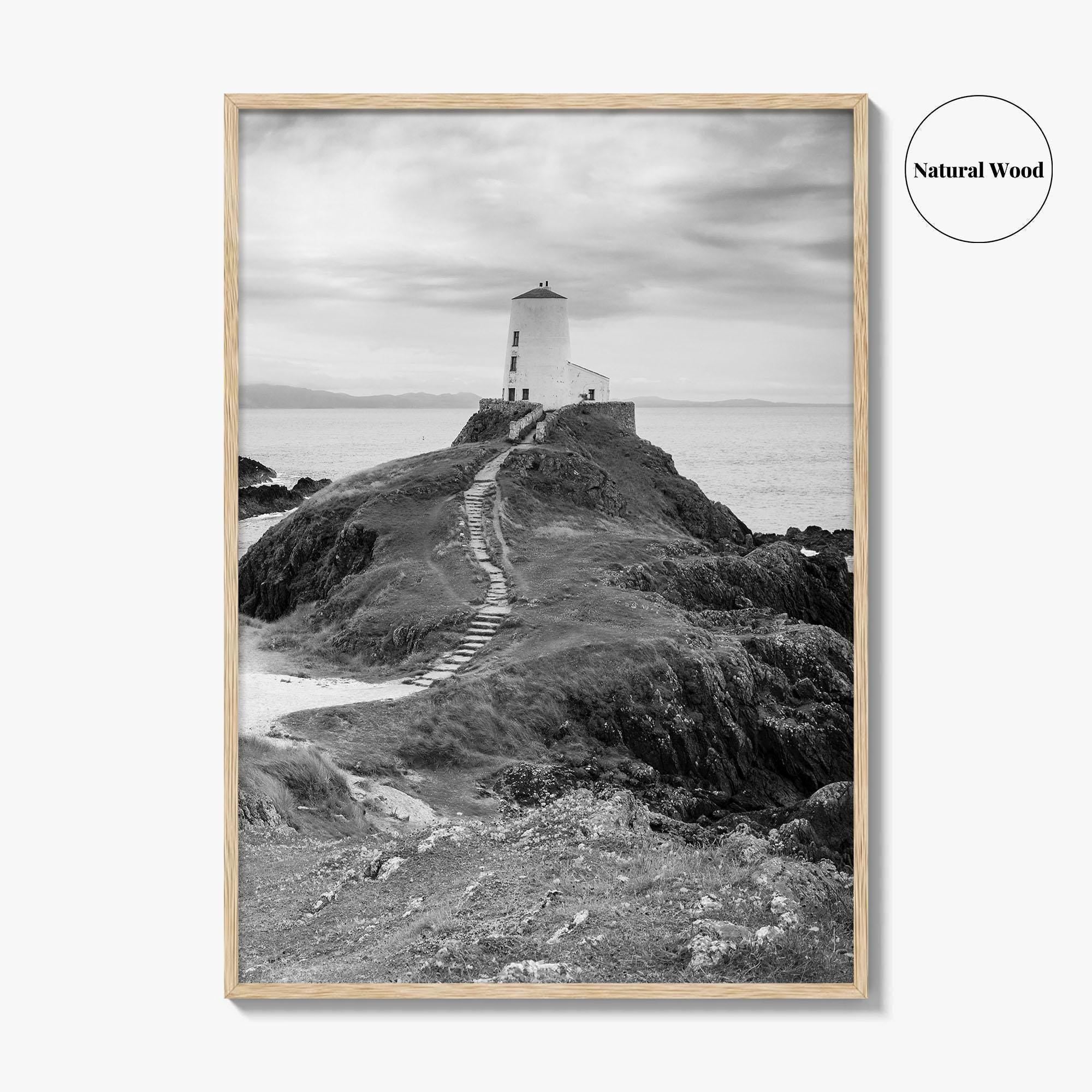 Llanddwyn Island Black and White Fine Art Photo Print, Lighthouse Anglesey Poster