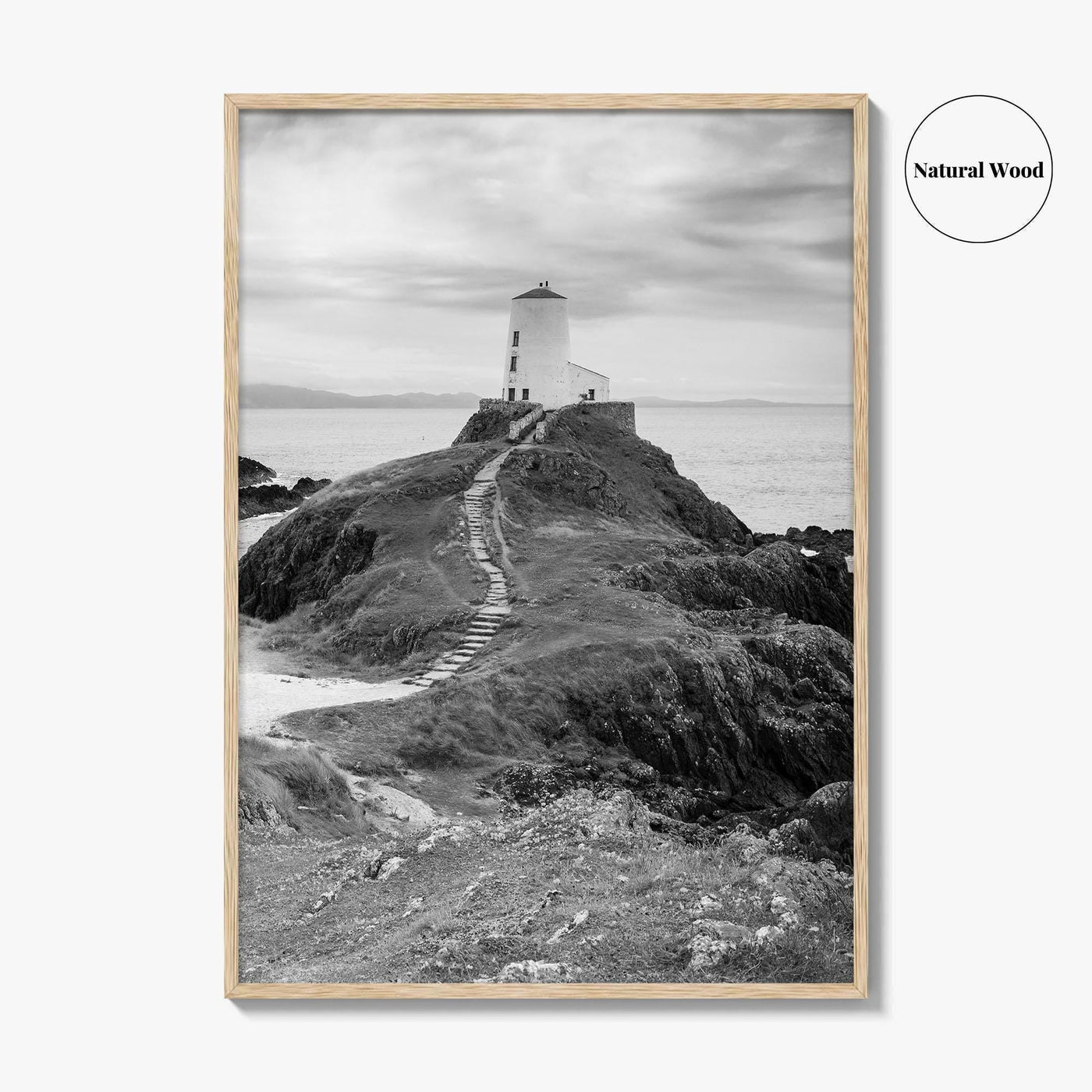 Llanddwyn Island Black and White Fine Art Photo Print, Lighthouse Anglesey Poster
