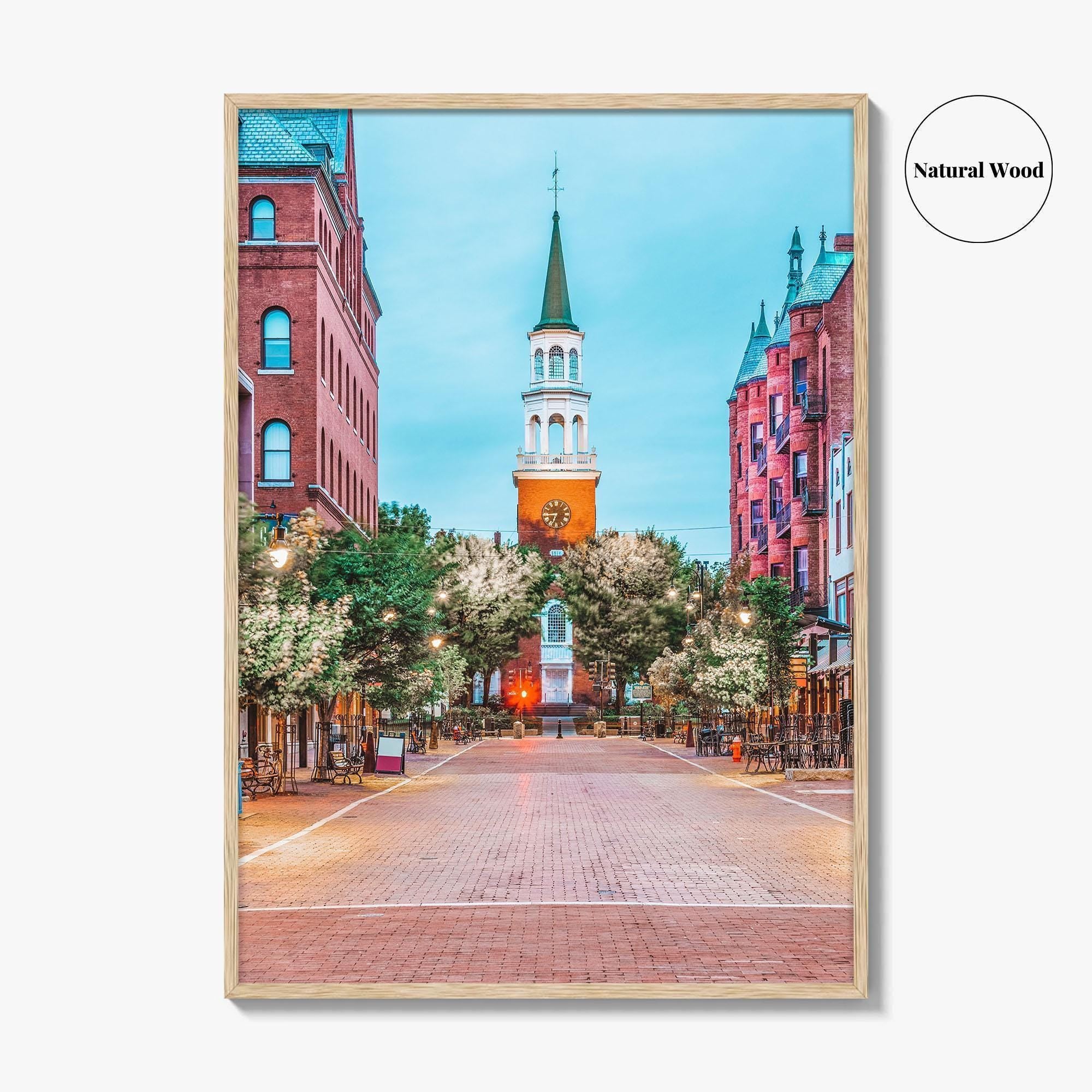 Burlington Vermont Fine Art Photo Print, Church Street Marketplace, USA Poster