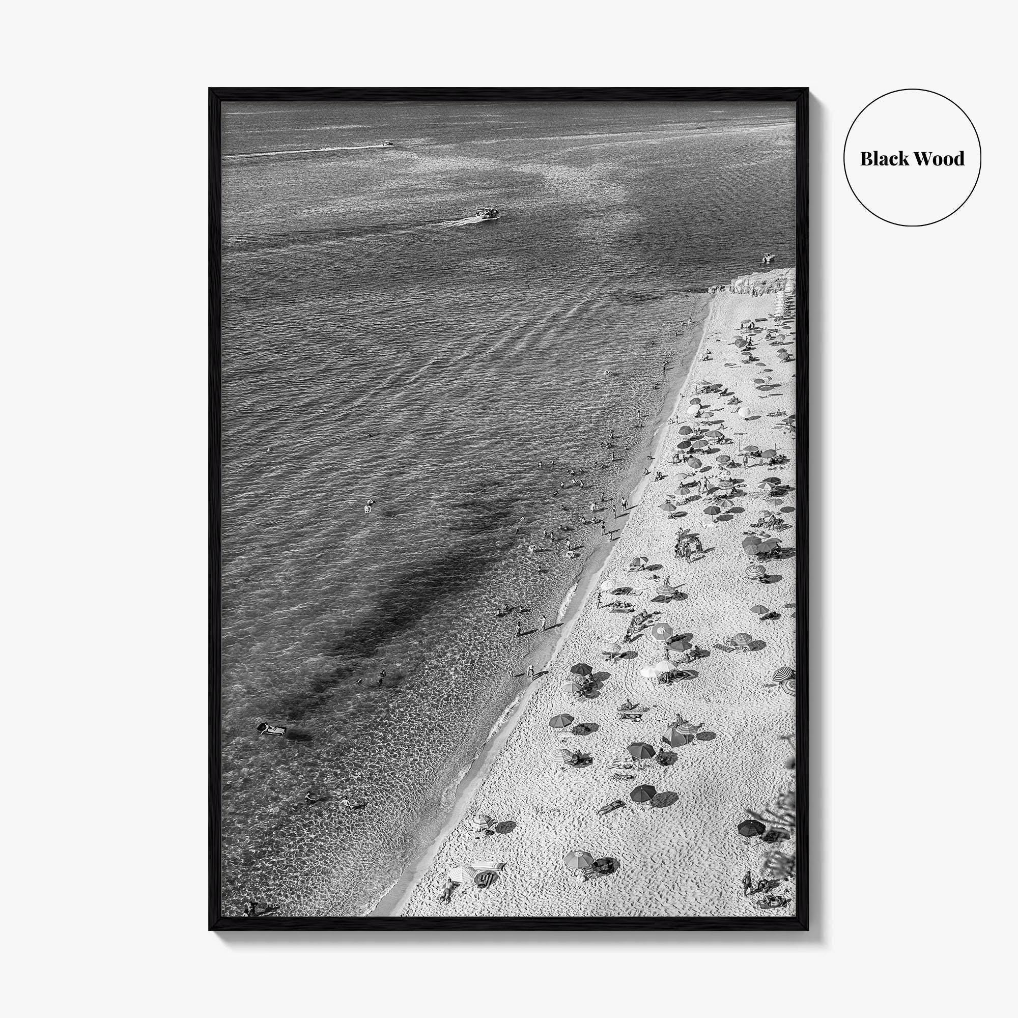 Tropea Black and White Fine Art Photo Print, Tyrrhenian Sea, Calabria Italy Wall Poster