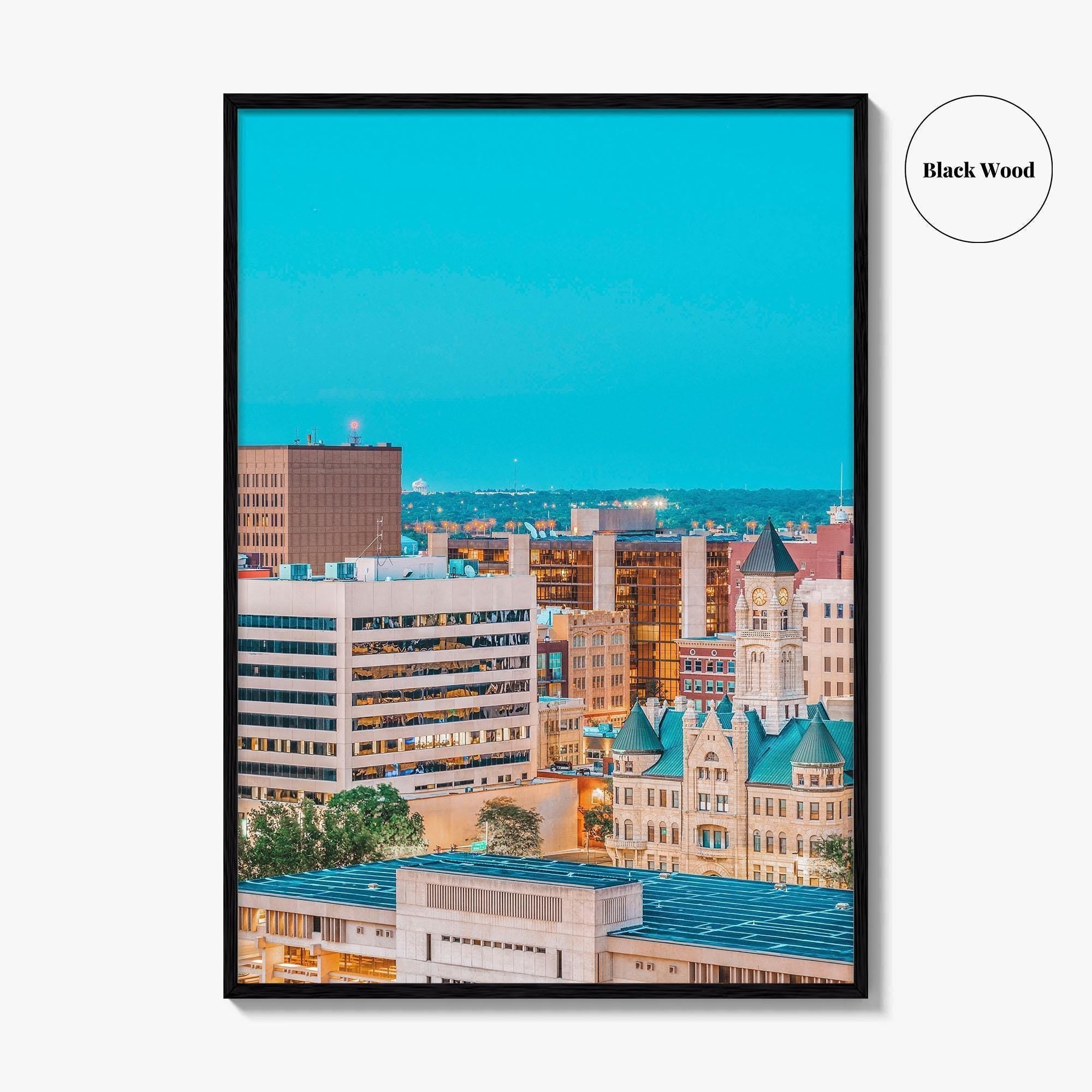 Wichita Skyline Fine Art Photo Print, Kansas Wall Poster, USA