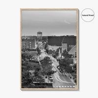 Columbia Missouri Skyline Black and White Fine Art Photo Print, Downtown, USA Poster