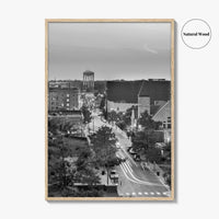 Columbia Missouri Skyline Black and White Fine Art Photo Print, Downtown, USA Poster