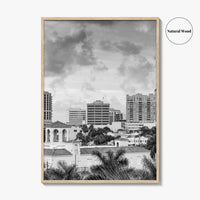 Sarasota Skyline Black and White Fine Art Photo Print, Florida Wall Decor, USA Poster