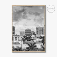 Sarasota Skyline Black and White Fine Art Photo Print, Florida Wall Decor, USA Poster
