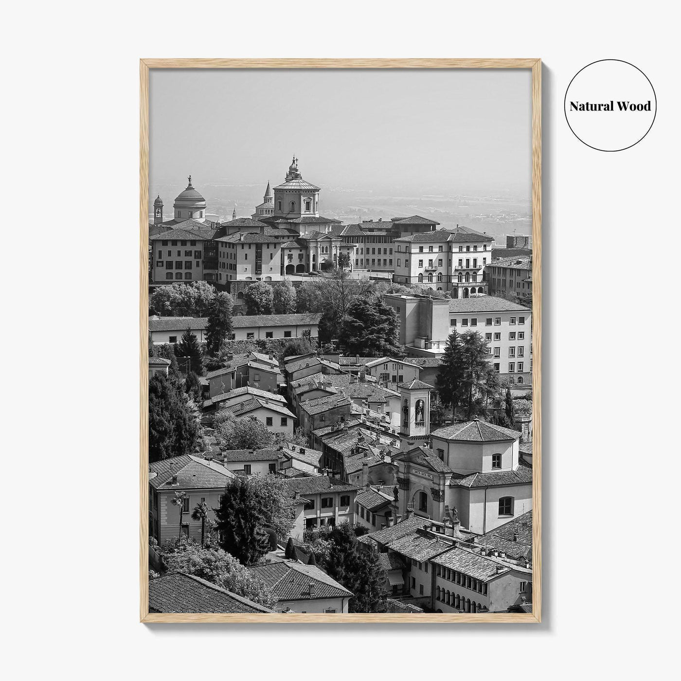 Bergamo Black and White Fine Art Photo Print, Citta Alta, Italy Wall Poster