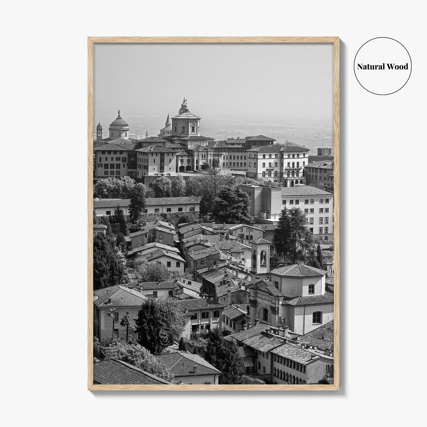 Bergamo Black and White Fine Art Photo Print, Citta Alta, Italy Wall Poster