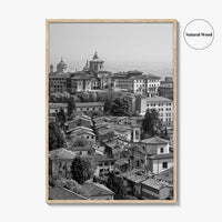 Bergamo Black and White Fine Art Photo Print, Citta Alta, Italy Wall Poster