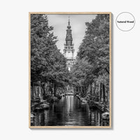 Amsterdam Black and White Fine Art Photo Print, Canals, Netherlands Holland Wall Decor Poster