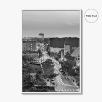Columbia Missouri Skyline Black and White Fine Art Photo Print, Downtown, USA Poster
