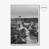 Columbia Missouri Skyline Black and White Fine Art Photo Print, Downtown, USA Poster