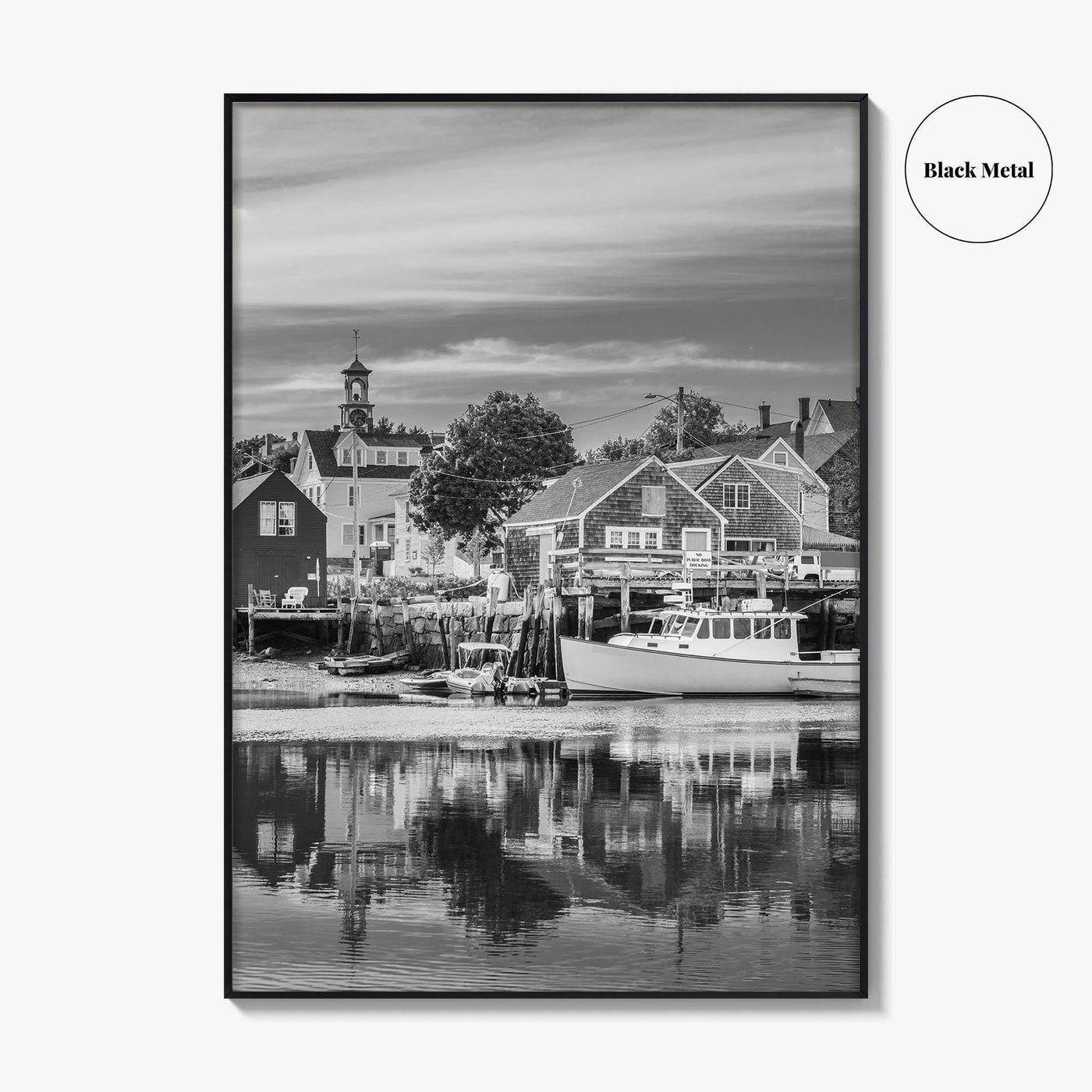 Portsmouth Black and White Fine Art Photo Print, Piscataqua River New Hampshire Poster
