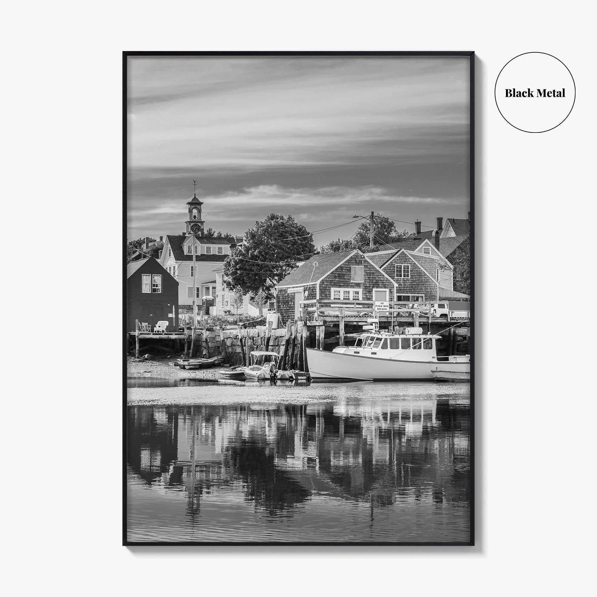 Portsmouth Black and White Fine Art Photo Print, Piscataqua River New Hampshire Poster