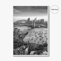 Sydney Skyline Black and White Fine Art Photo Print, Harbour Bridge Australia Poster
