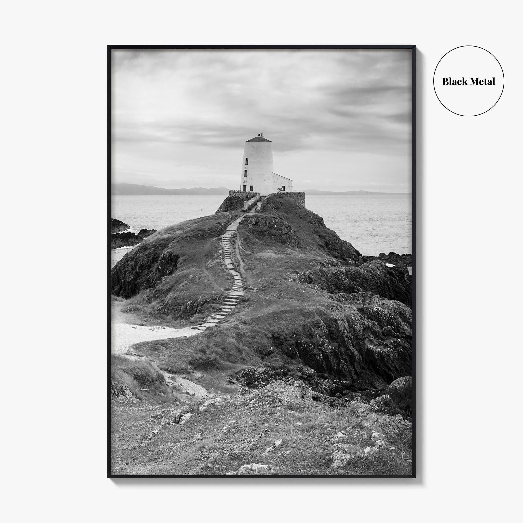 Llanddwyn Island Black and White Fine Art Photo Print, Lighthouse Anglesey Poster