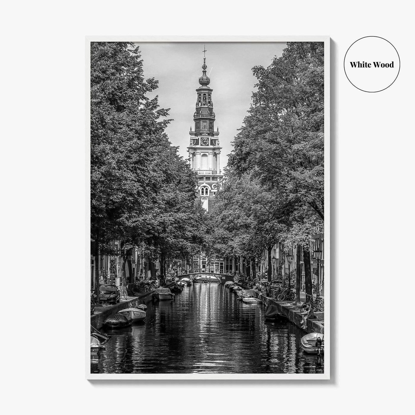 Amsterdam Black and White Fine Art Photo Print, Canals, Netherlands Holland Wall Decor Poster